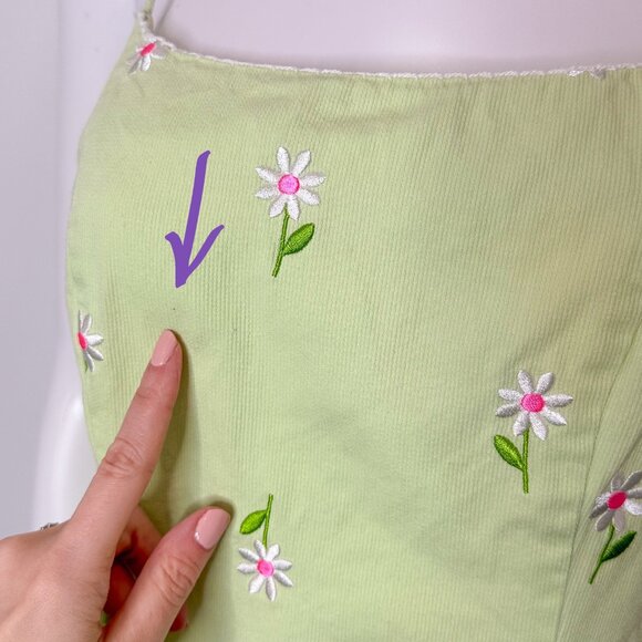 Lilly Pulitzer 90s Floral Embroidered Mini Summer Dress in Green Vintage Sz 10P - Picture 13 of 15
